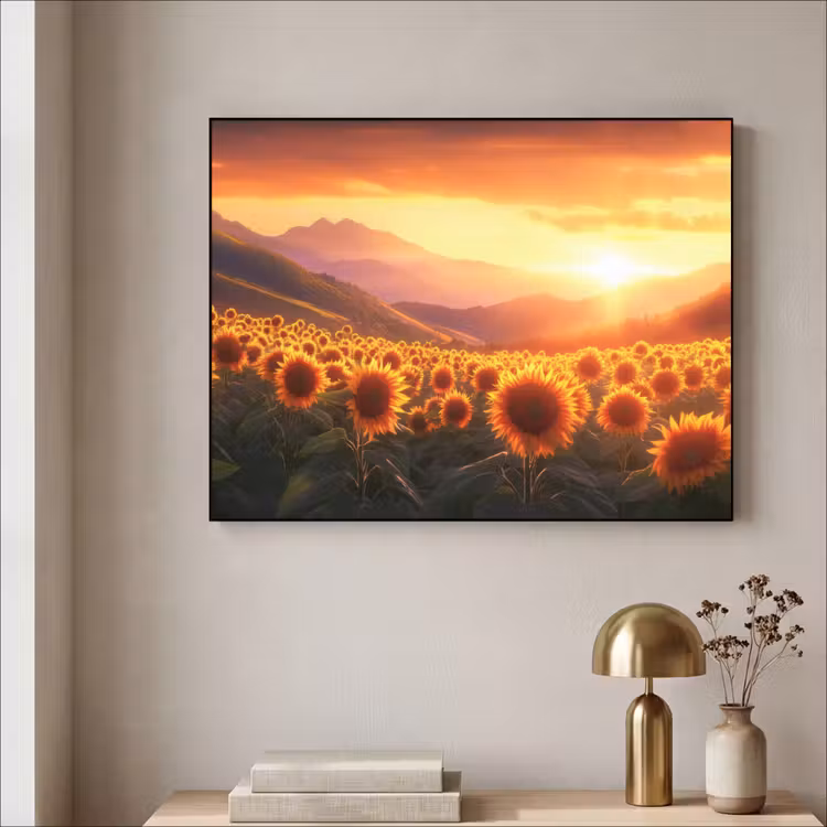 Art Frame - Zonnebloemen - Zonsondergang - Landschap — 5