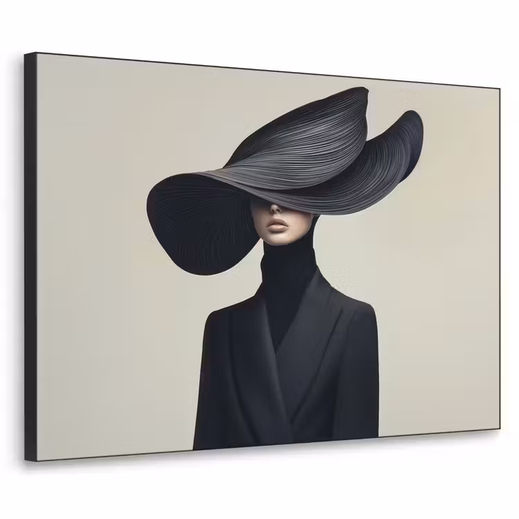 Art Frame - Zwart - Vrouw - Hoed — 1