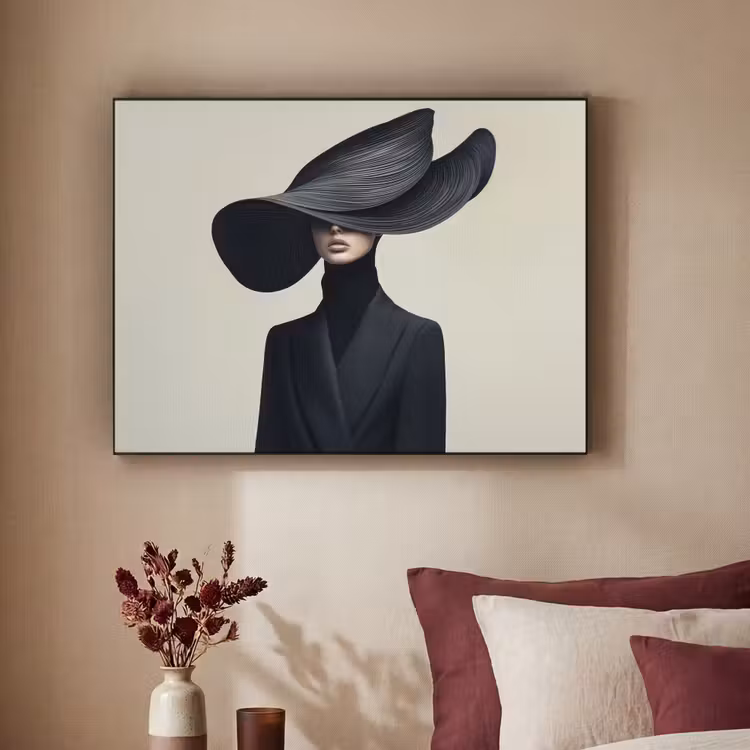 Art Frame - Zwart - Vrouw - Hoed — 3
