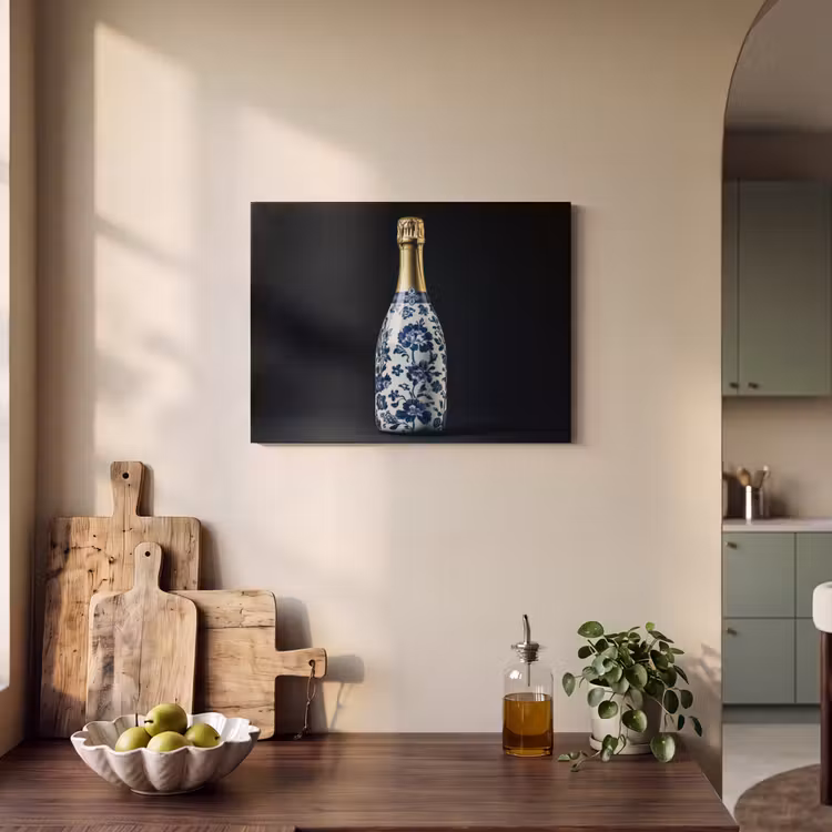 Akoestisch schilderij - Champagne - Bloemen - Goud - Chique — 4