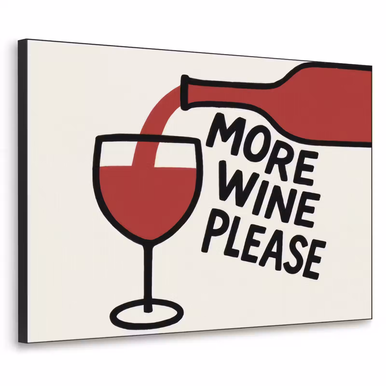 Art Frame - Wijnfles - Quote - Rood - Glas — 1