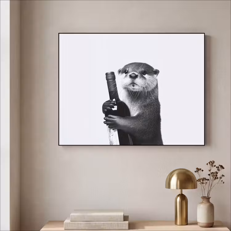 Art Frame - Wijnfles - Otter - Zwart — 5