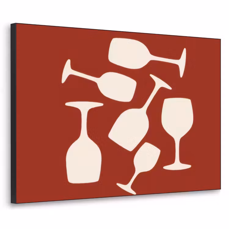 Art Frame - Wijnglazen - Silhouetten - Wit — 1