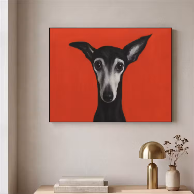 Art Frame - Windhond - Minimalistisch - Rood — 5