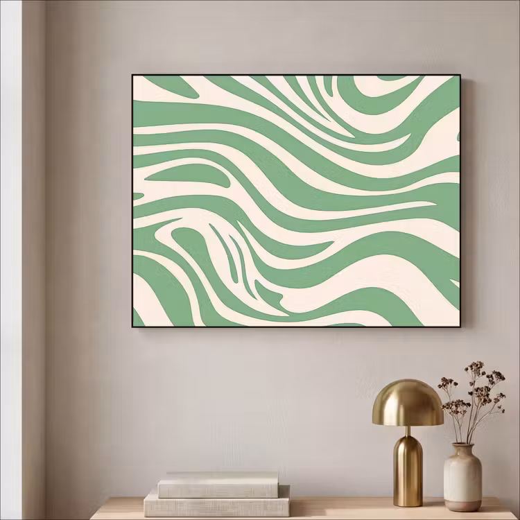 Art Frame - Zebrapatroon - Groen - Retro — 5