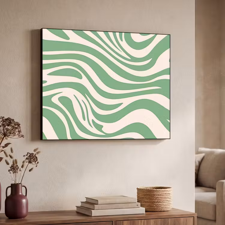 Art Frame - Zebrapatroon - Groen - Retro — 7