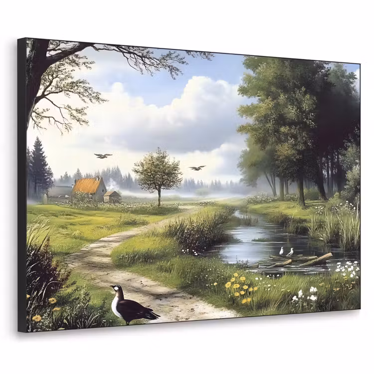 Art Frame - Zandpad - Groen landschap - Water — 1