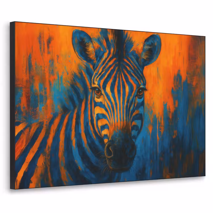 Art Frame - Zebra - Abstract - Blauw — 1