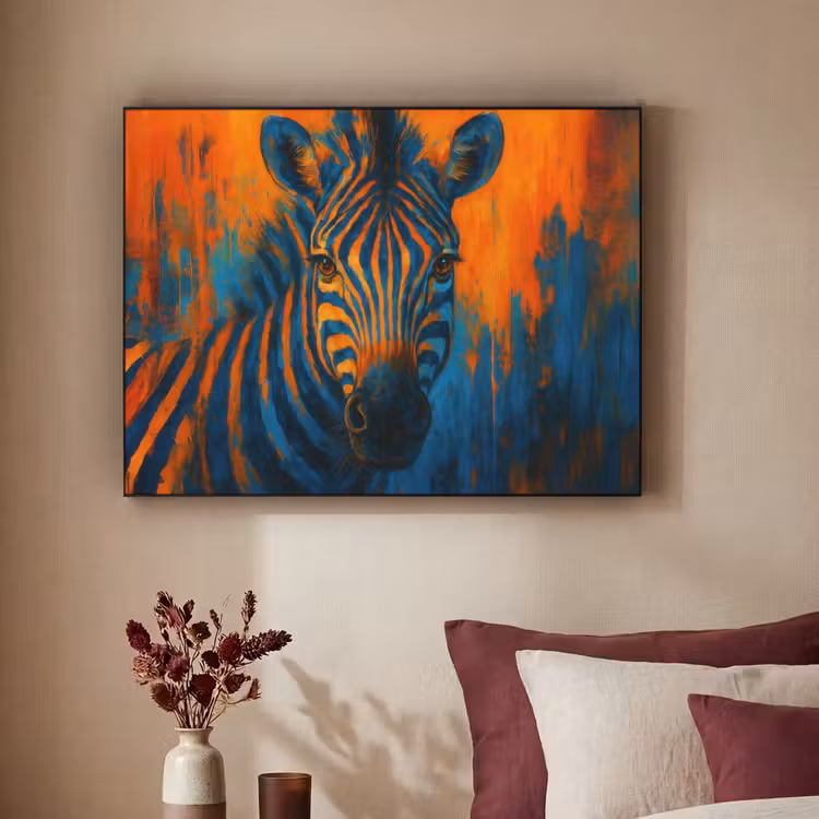 Art Frame - Zebra - Abstract - Blauw — 3