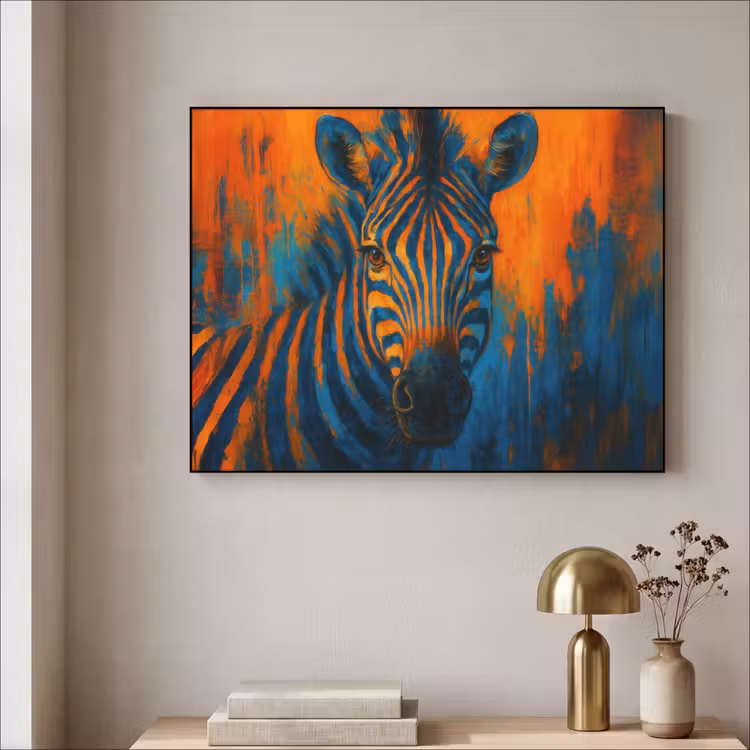 Art Frame - Zebra - Abstract - Blauw — 5
