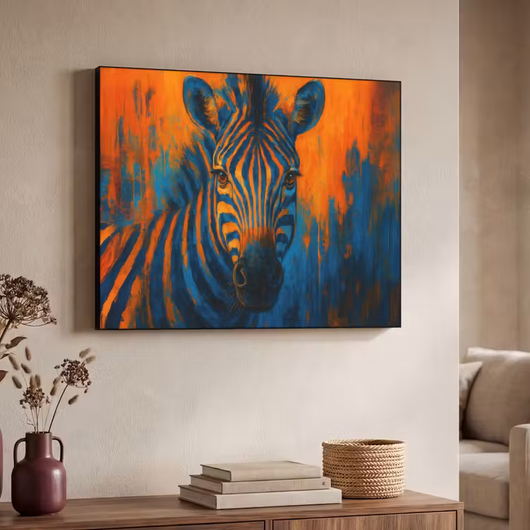 Art Frame - Zebra - Abstract - Blauw — 7
