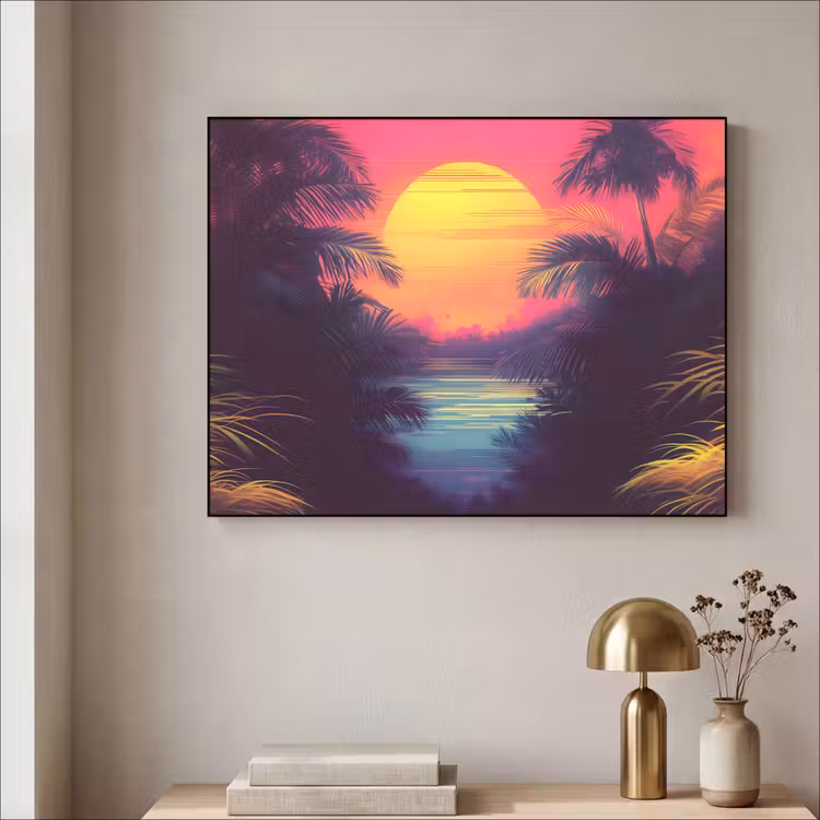 Art Frame - Zon - Geel - Palmbomen - Tropisch — 5