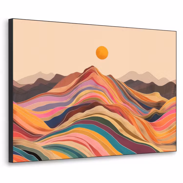 Art Frame - Zon - Kleurrijk landschap - Bergen — 1