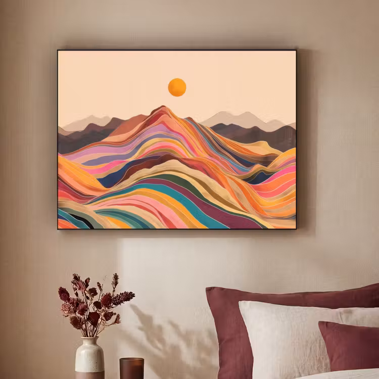 Art Frame - Zon - Kleurrijk landschap - Bergen — 3