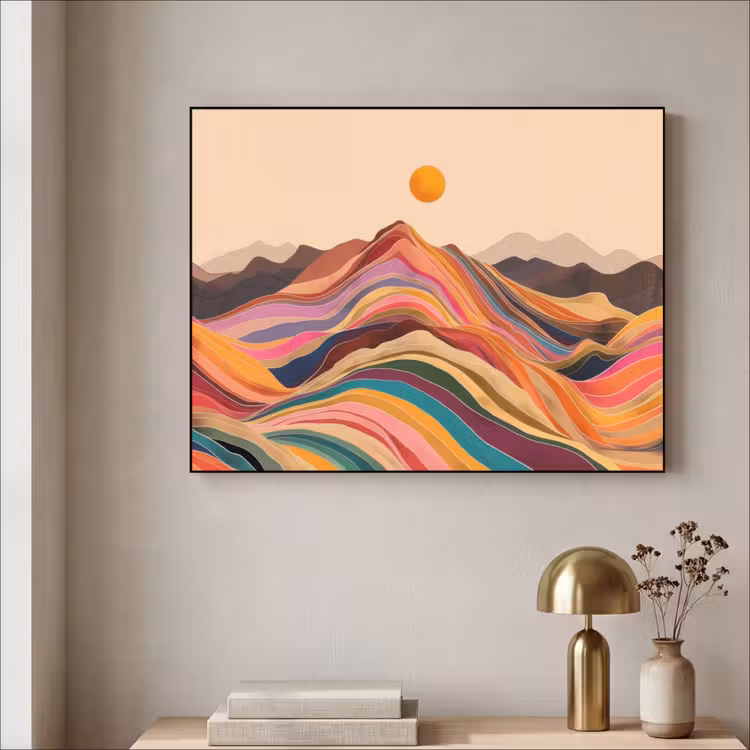 Art Frame - Zon - Kleurrijk landschap - Bergen — 5