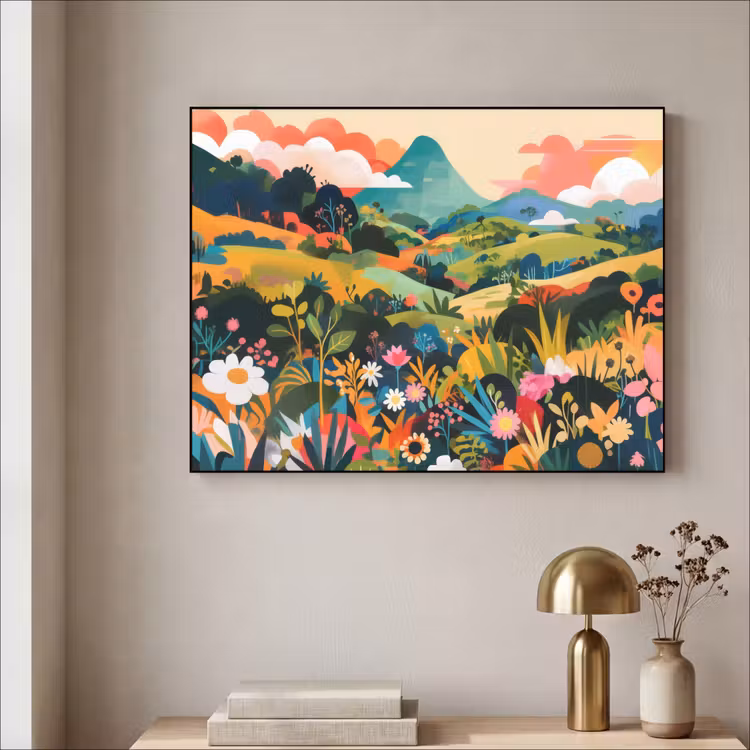 Art Frame - Zonlicht - Heuvels - Wolkenlucht — 5