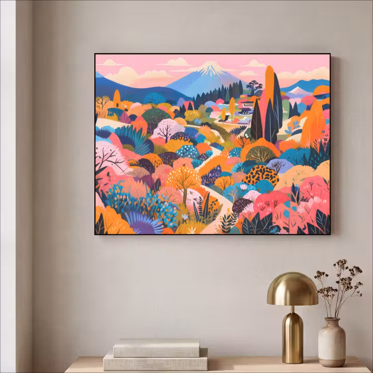 Art Frame - Witte bergtop - Modern - Kleurrijk — 5