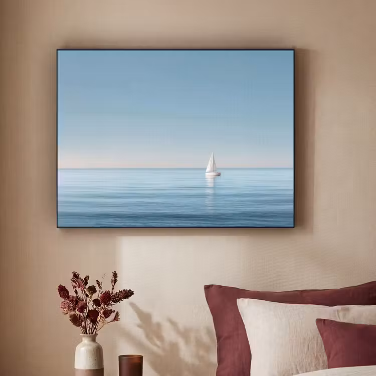 Art Frame - Zeilbootje - Kalme zee - Helderblauwe hemel — 3