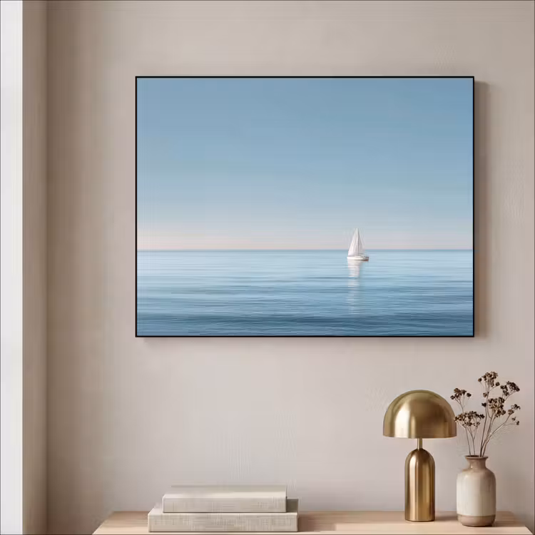 Art Frame - Zeilbootje - Kalme zee - Helderblauwe hemel — 5