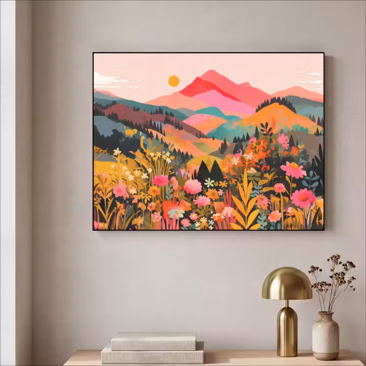 Art Frame - Zonsondergang - Bergvallei - Contrast — 5