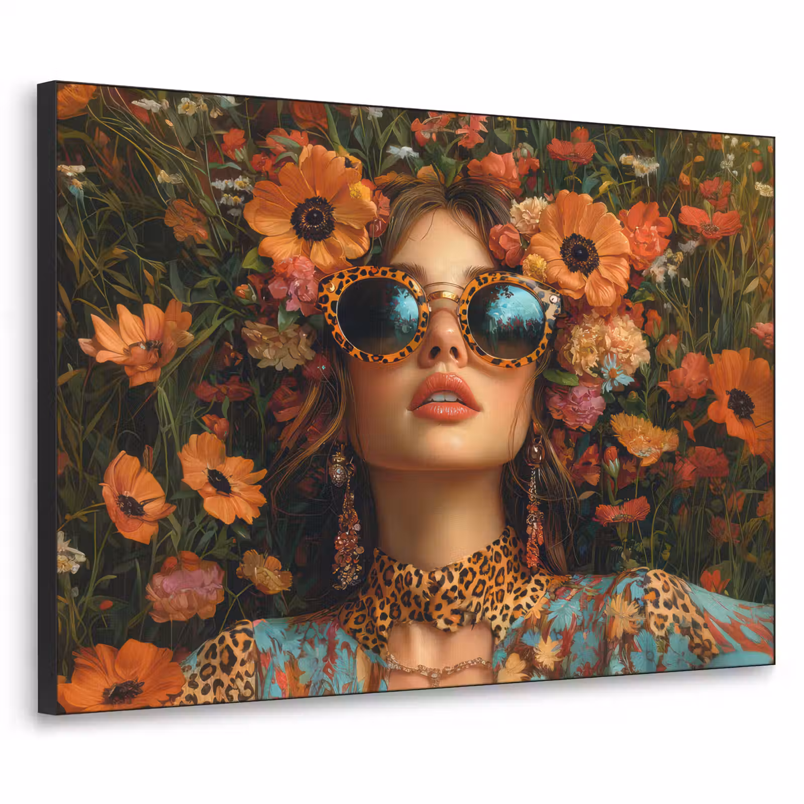 Art Frame - Vrouwen - Bloemen - Modern - Bril - Abstract — 1
