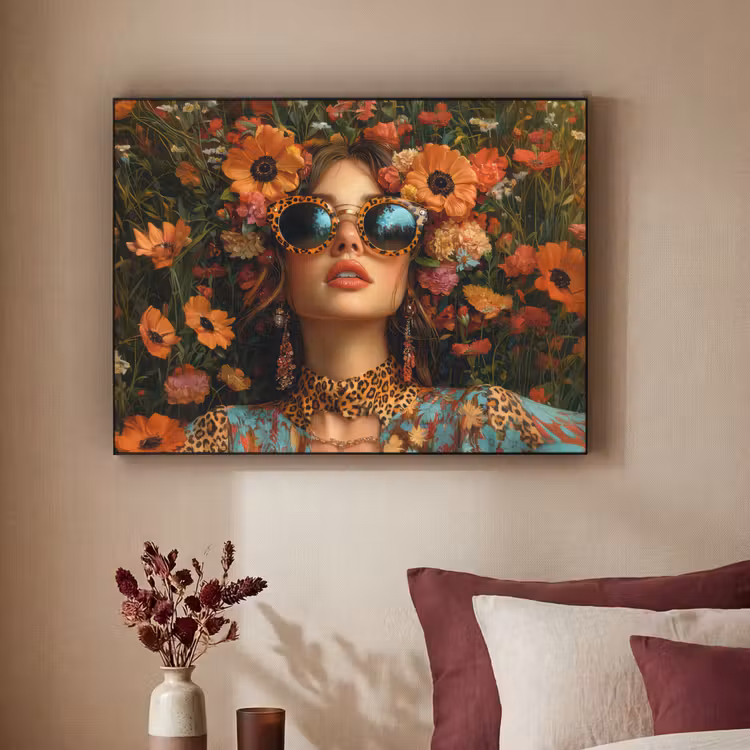 Art Frame - Vrouwen - Bloemen - Modern - Bril - Abstract — 3