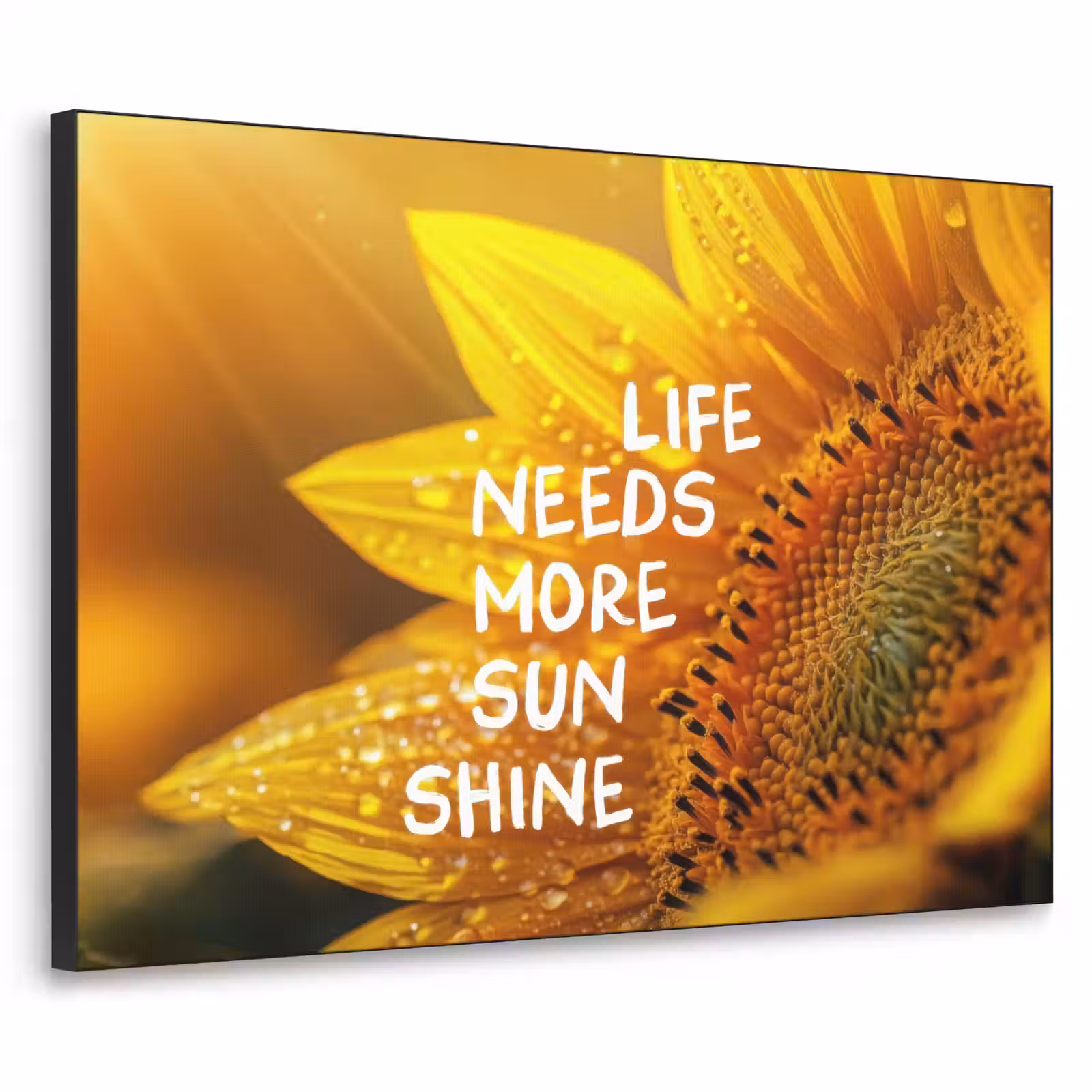 Art Frame - Zonnebloem - Close up - Geel - Quote — 1