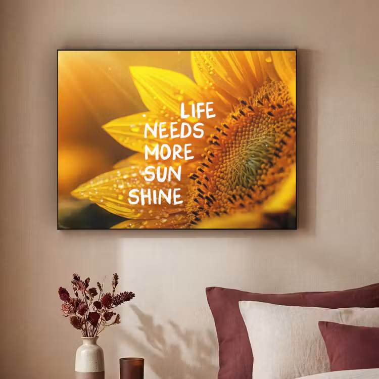 Art Frame - Zonnebloem - Close up - Geel - Quote — 3