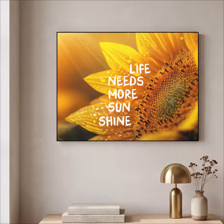 Art Frame - Zonnebloem - Close up - Geel - Quote — 5