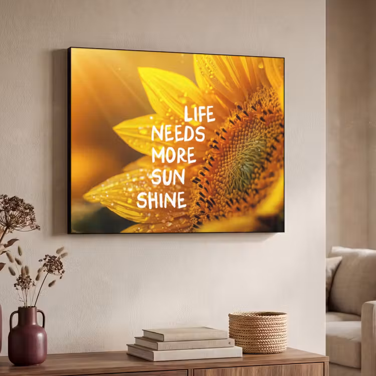 Art Frame - Zonnebloem - Close up - Geel - Quote — 7