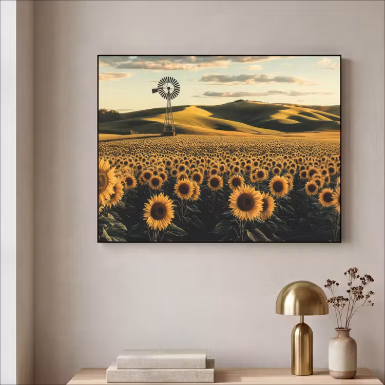 Art Frame - Zonnebloem - Veld - Windmolen — 5