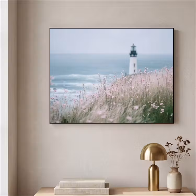 Art Frame - Vuurtoren - Klif - Zee - Bloemen — 5