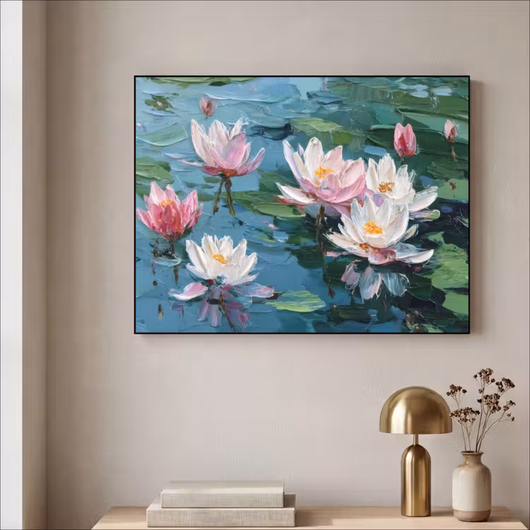 Art Frame - Waterlelies - Bloemen - Roze - Water — 5