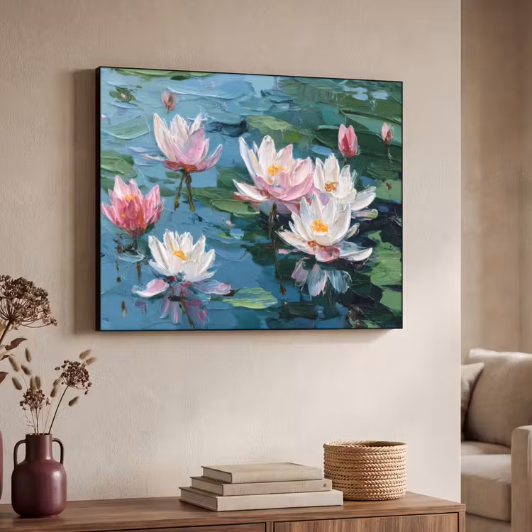 Art Frame - Waterlelies - Bloemen - Roze - Water — 7