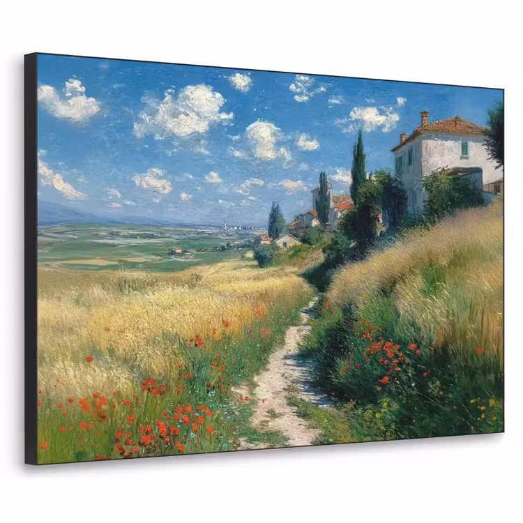 Art Frame - Zandpad - Huis - Bomen - Grasveld — 1