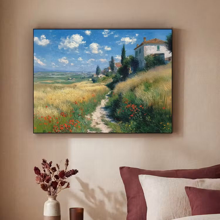 Art Frame - Zandpad - Huis - Bomen - Grasveld — 3