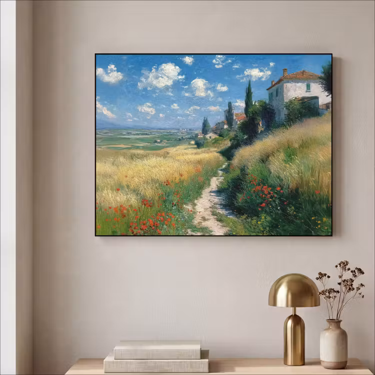 Art Frame - Zandpad - Huis - Bomen - Grasveld — 5