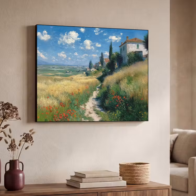 Art Frame - Zandpad - Huis - Bomen - Grasveld — 7