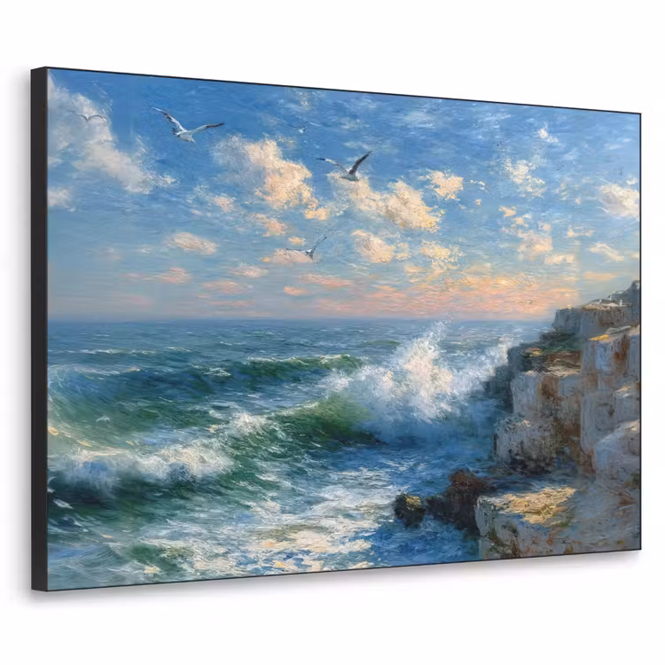 Art Frame - Zee - Golven - Rotsen - Meeuwen — 1