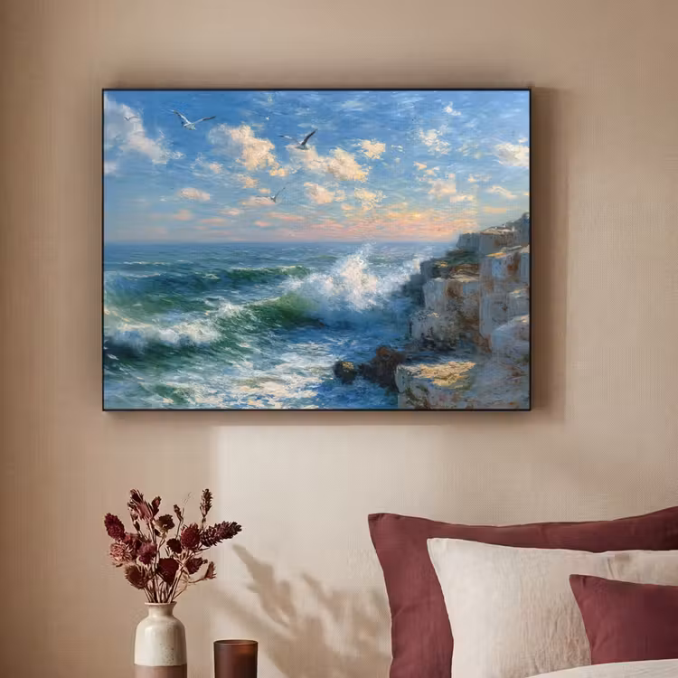 Art Frame - Zee - Golven - Rotsen - Meeuwen — 3