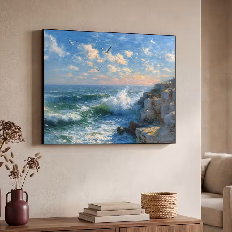 Art Frame - Zee - Golven - Rotsen - Meeuwen — 7
