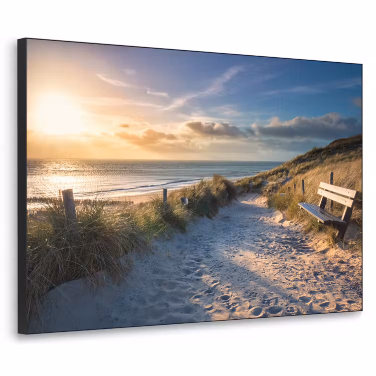 Art Frame - Zonsondergang - Strand - Duin - Gras - Bank — 1