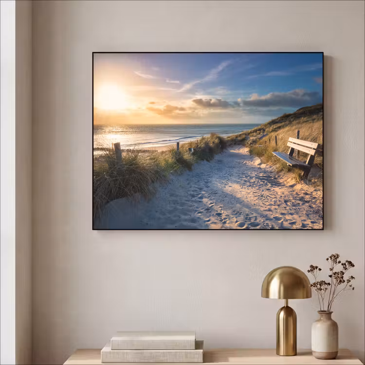 Art Frame - Zonsondergang - Strand - Duin - Gras - Bank — 5