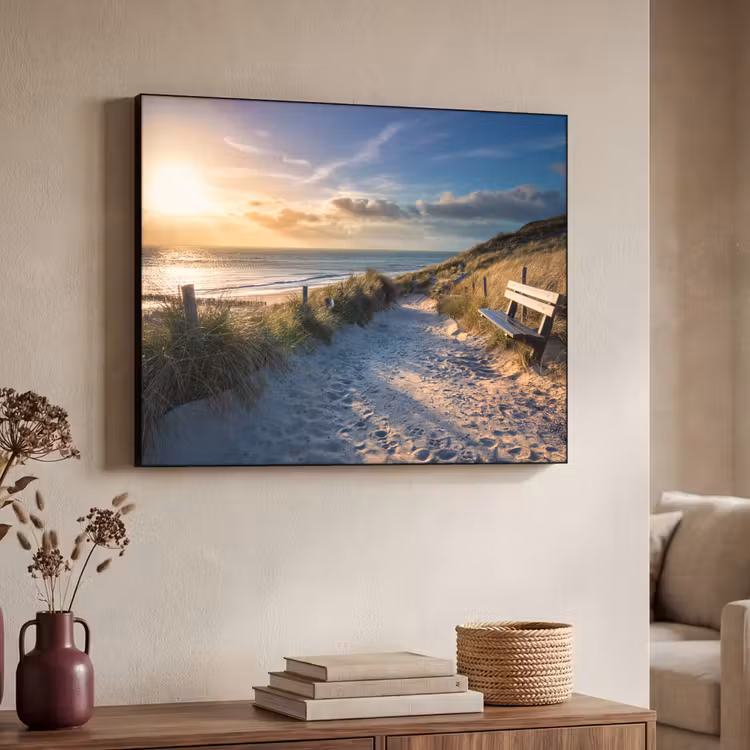 Art Frame - Zonsondergang - Strand - Duin - Gras - Bank — 7