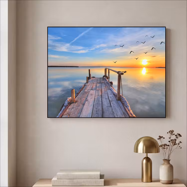 Art Frame - Water - Steiger - Vogels - Zonsondergang - Horizon — 5