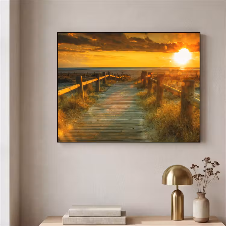 Art Frame - Zon - Strand - Duin - Horizon - Gras - Pad - Oranje — 5