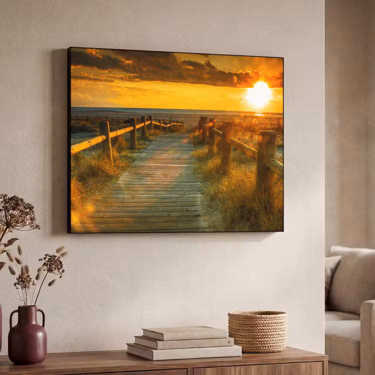 Art Frame - Zon - Strand - Duin - Horizon - Gras - Pad - Oranje — 7