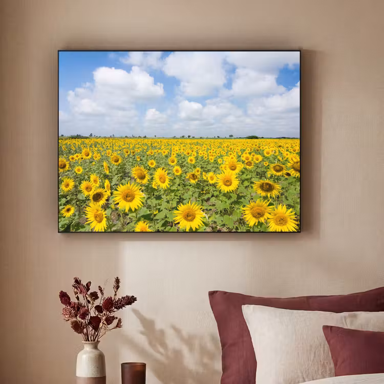 Art Frame - Zonnebloemen - Bloemen - Wolken - Natuur - Geel - Landschap — 3