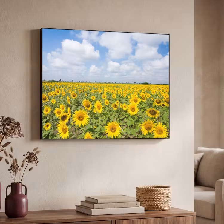 Art Frame - Zonnebloemen - Bloemen - Wolken - Natuur - Geel - Landschap — 7