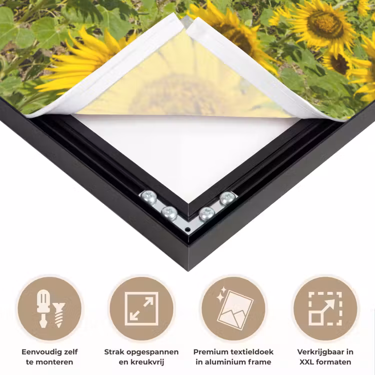Art Frame - Zonnebloemen - Bloemen - Wolken - Natuur - Geel - Landschap — 8